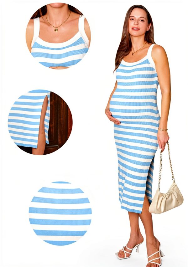 Maternity Casual Dress Viscose Blend Bodycon Fall Pregnancy-4