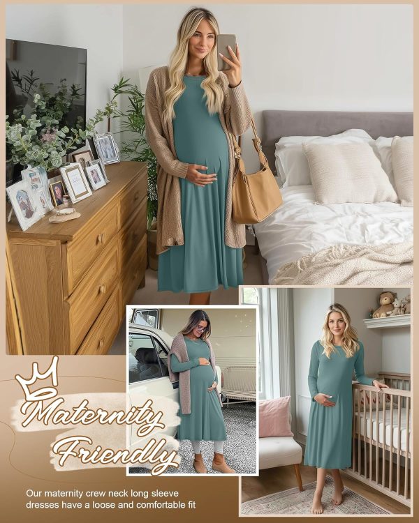 Sweetyweee Maternity Dress Stretch Comfort Pregnancy Wear-3