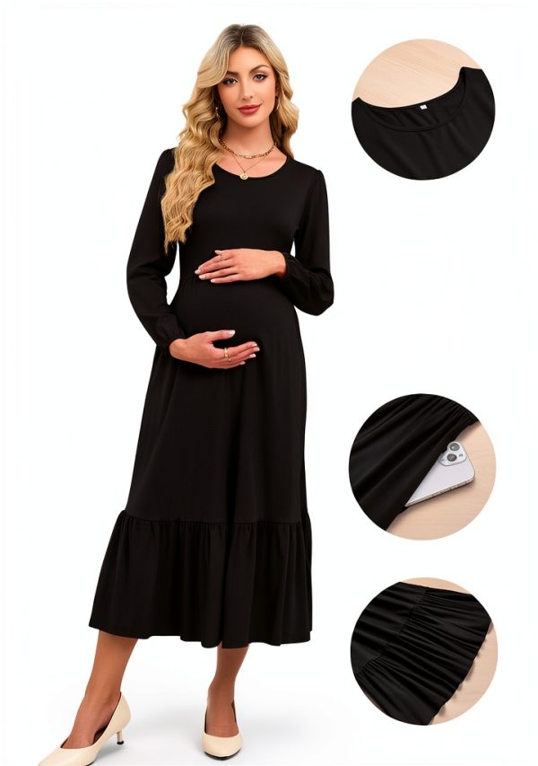 Maternity Casual Dress Cotton Blend Bump Friendly Womens-5