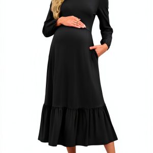 Maternity Casual Dress Cotton Blend Bump Friendly Womens-0
