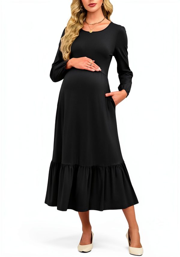 Maternity Casual Dress Cotton Blend Bump Friendly Womens-0