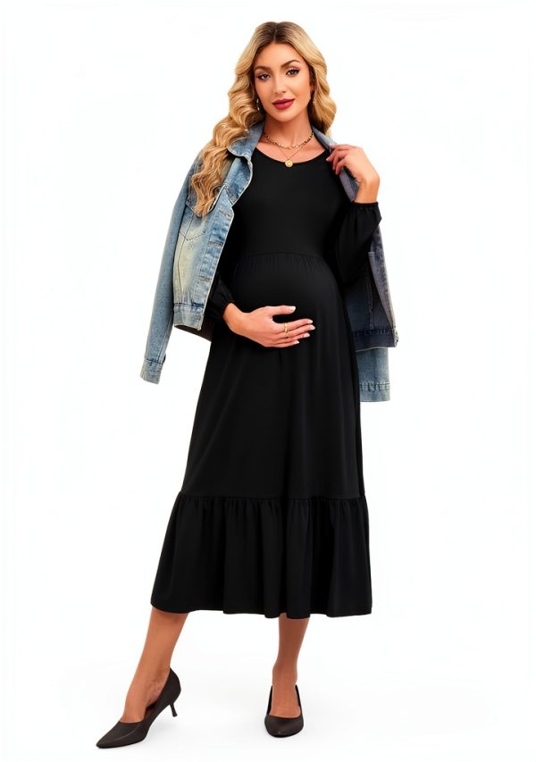 Maternity Casual Dress Cotton Blend Bump Friendly Womens-4