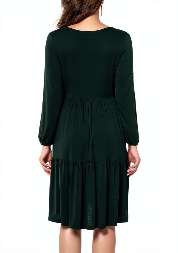 Maternity Dress Rayon Stretch Tiered Hemline Womens Clothing-4