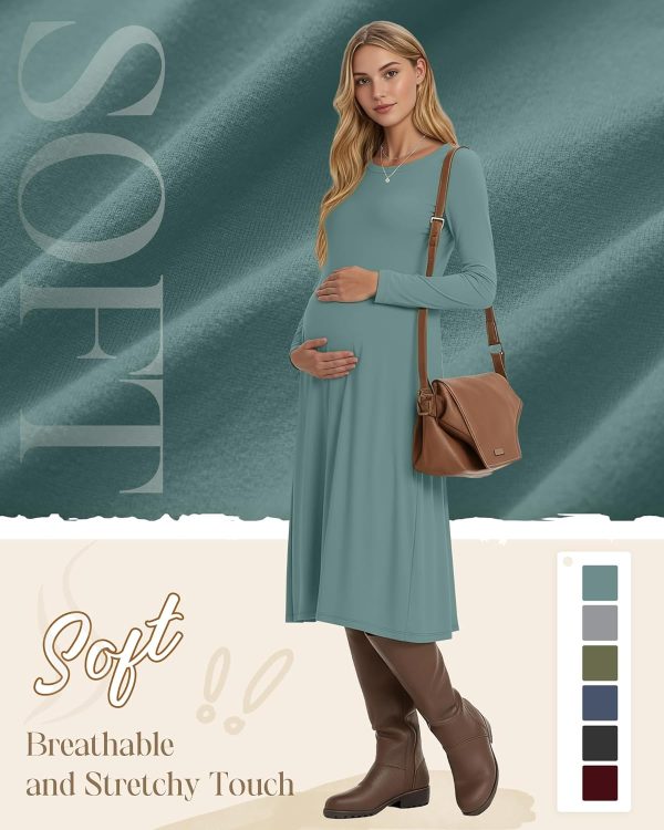 Sweetyweee Maternity Dress Stretch Comfort Pregnancy Wear-4
