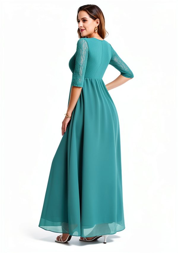 Maternity Dress Lace Chiffon Maxi for Pregnancy Women-3
