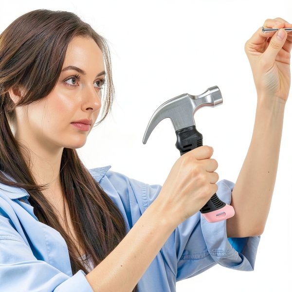 KURUI Pink Small Hammer 8oz Claw Tool for Picture Hanging-3