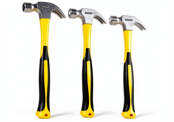 Claw Hammer 3 Pack Sure Grip Fiberglass Handles Benchmark 8-16-20oz-0